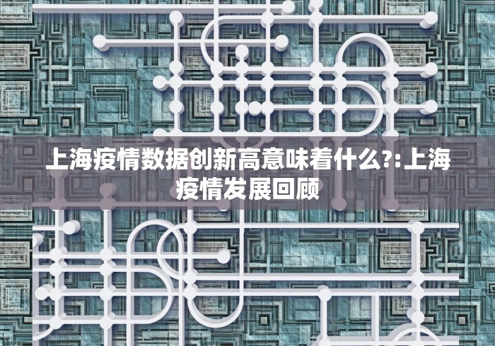 上海疫情数据创新高意味着什么?:上海疫情发展回顾